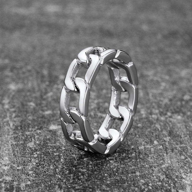 Chunky Cuban Link Chain Ring for Stainless Steel