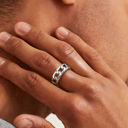 Chunky Cuban Link Chain Ring for Stainless Steel