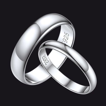 Sterling Silver Minimalist Band Ring for Couple