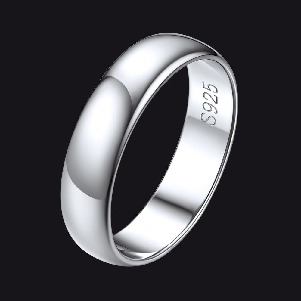 Sterling Silver Minimalist Band Ring for Couple