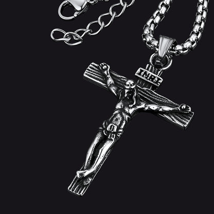 Catholic Crucifix Cross Necklace Jesus Pendant for
