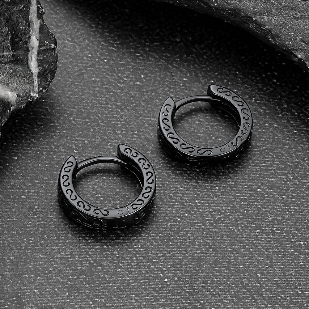 Sterling Silver Vine Celtic Huggie Hoop Earrings for