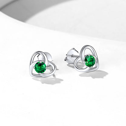 Sterling Silver Celtic Knot Birthstone Stud Earrings Birthday Gifts for