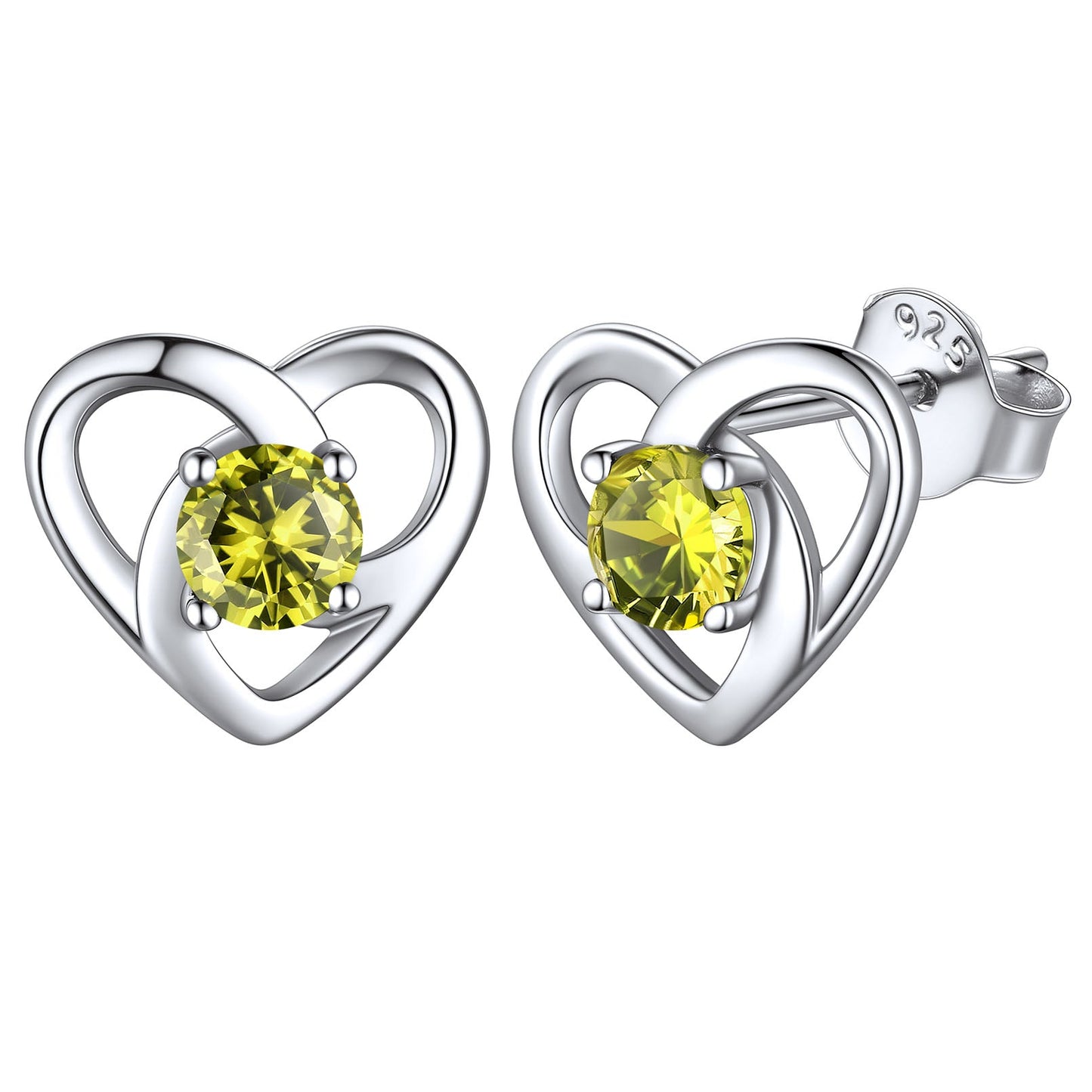 Sterling Silver Celtic Knot Birthstone Stud Earrings Birthday Gifts for