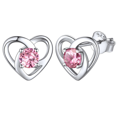 Sterling Silver Celtic Knot Birthstone Stud Earrings Birthday Gifts for