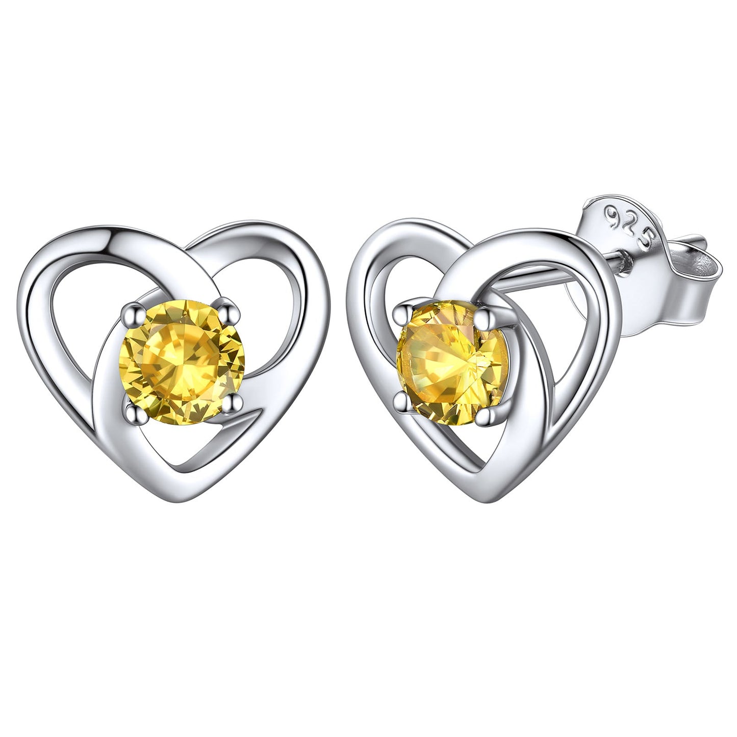 Sterling Silver Celtic Knot Birthstone Stud Earrings Birthday Gifts for
