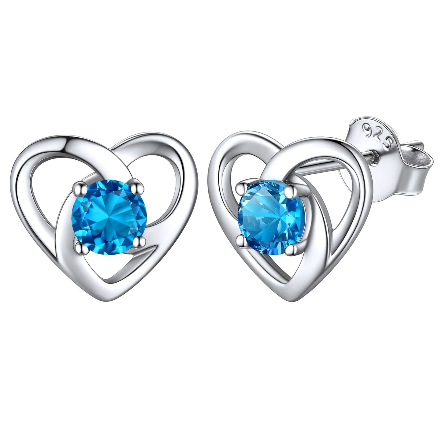Sterling Silver Celtic Knot Birthstone Stud Earrings Birthday Gifts for