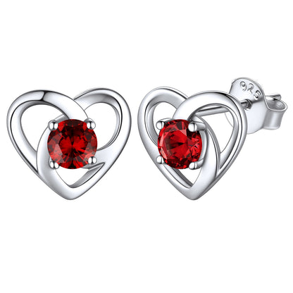 Sterling Silver Celtic Knot Birthstone Stud Earrings Birthday Gifts for