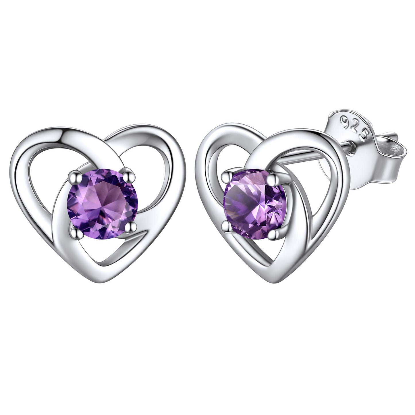 Sterling Silver Celtic Knot Birthstone Stud Earrings Birthday Gifts for