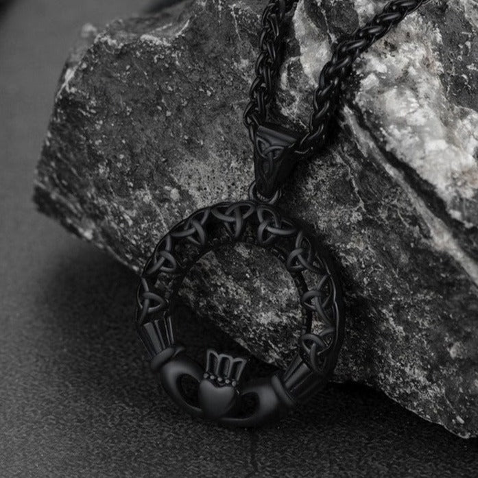 Claddage Circle Celtic Knot Pendant Necklace for /