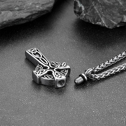 Custom Celtic Cross Urn Necklace for Ashes Cremation Jewelry