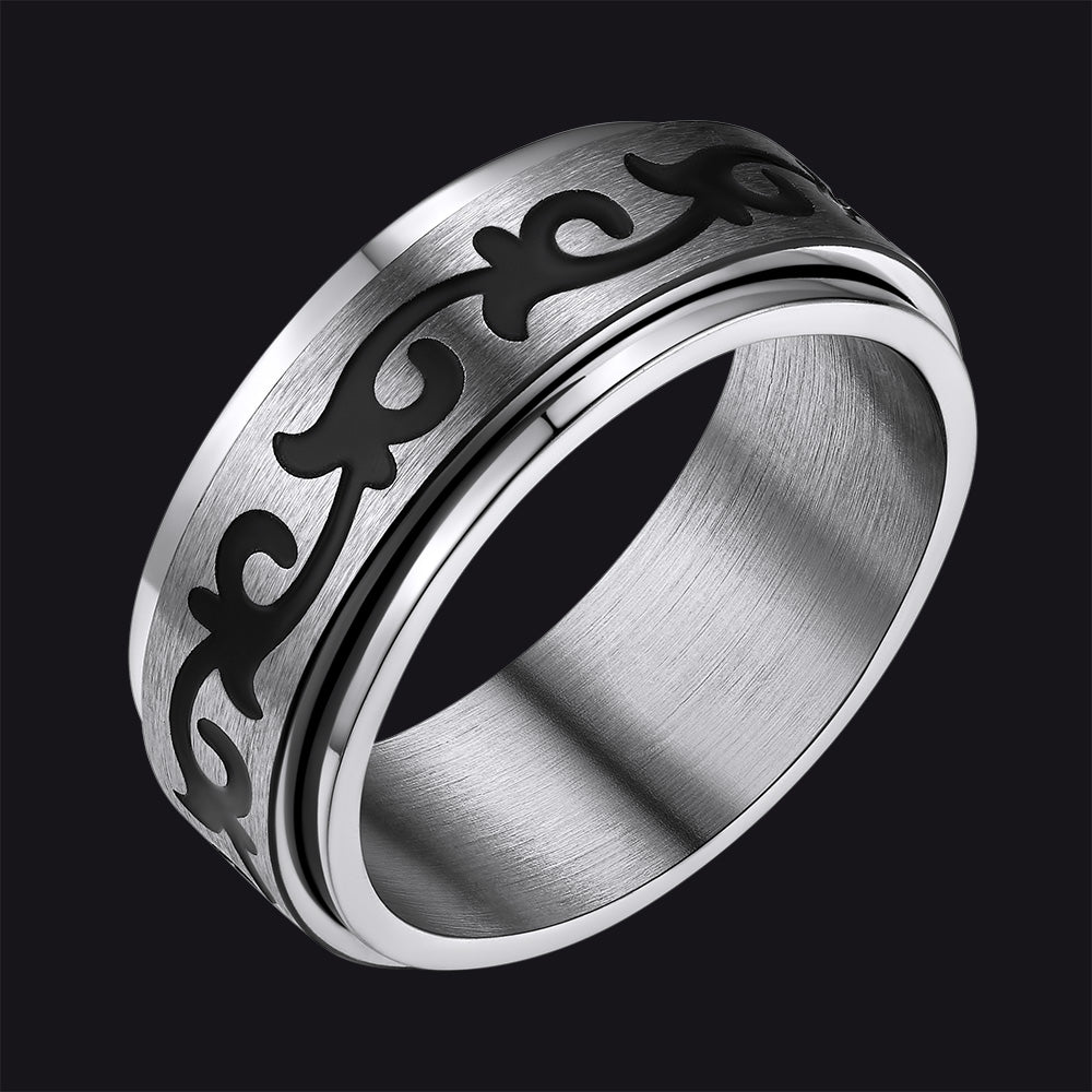 Celtic Knot Finger Spinner Band Ring for