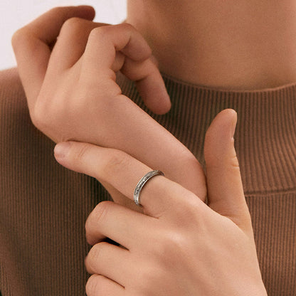 Sterling Silver Celtic Fidget Anxiety Band Ring for Couple