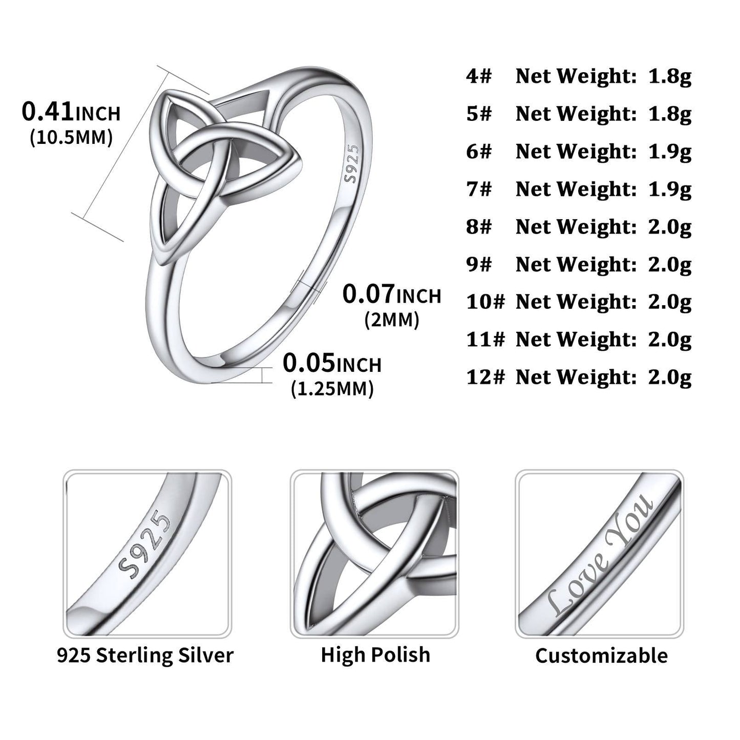 Faithheart Sterling Silver Celtic Knot Ring
