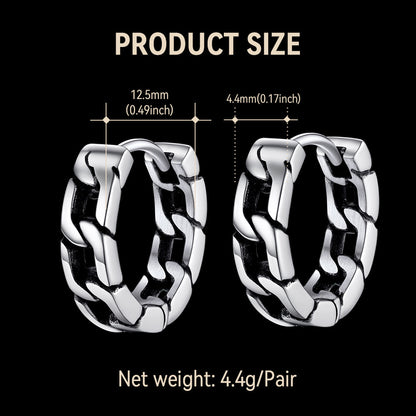 Chunky Cuban Chain Huggie Hoop Earrings for