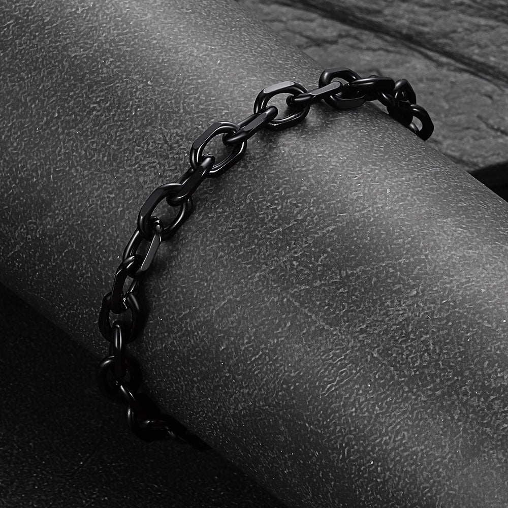 Stainless Steel Rolo Link Bracelet for