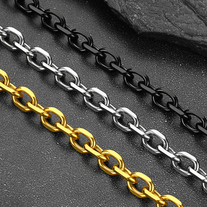 9mm Rolo Link Chain Necklace & Bracelet Set for