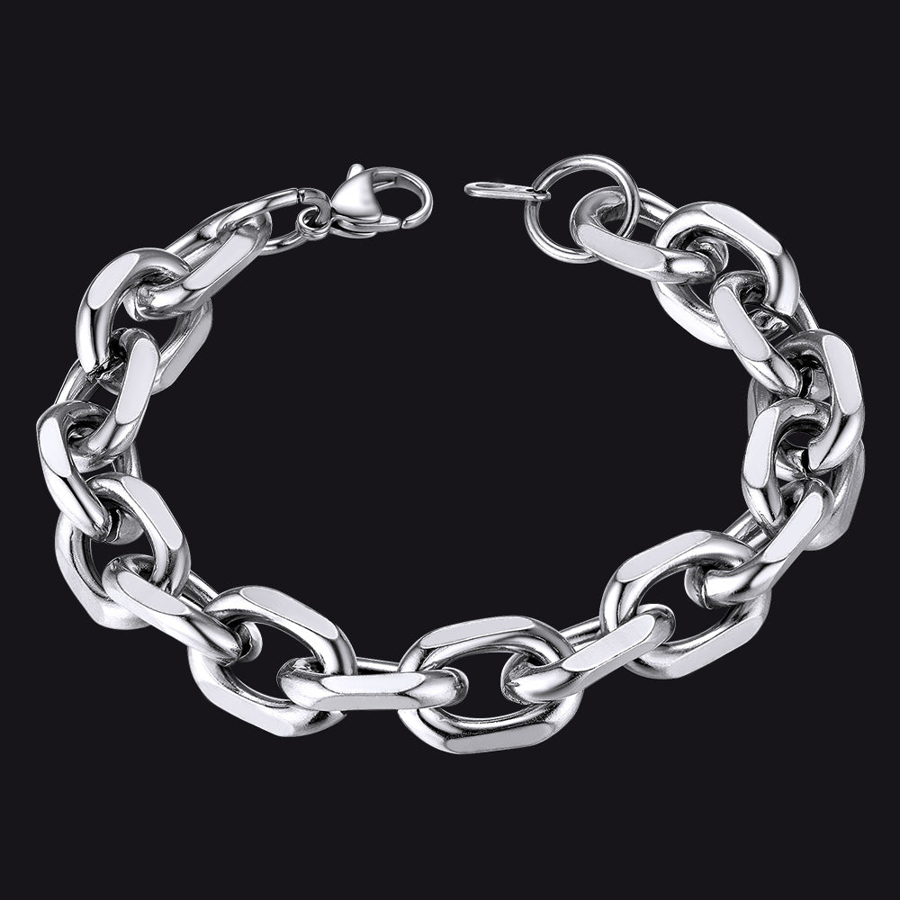 Stainless Steel Rolo Link Bracelet for