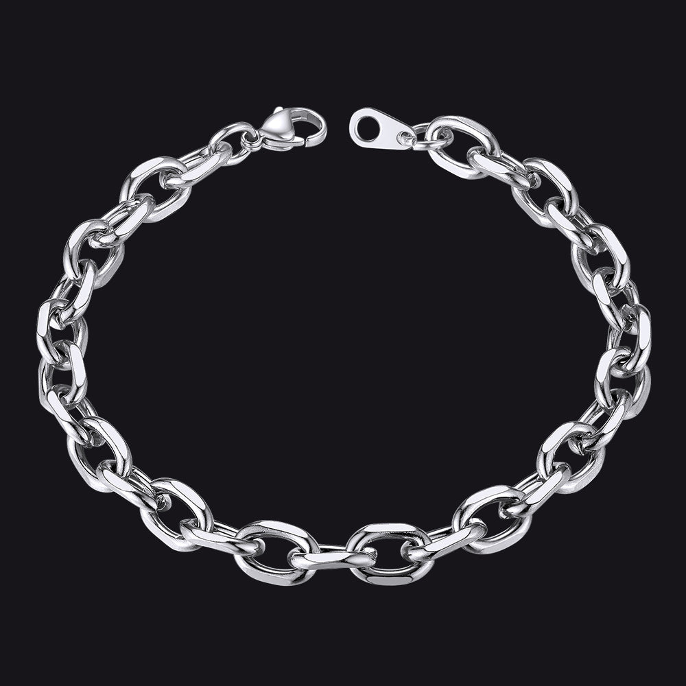 Stainless Steel Rolo Link Bracelet for