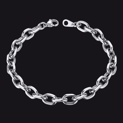 Stainless Steel Rolo Link Bracelet for