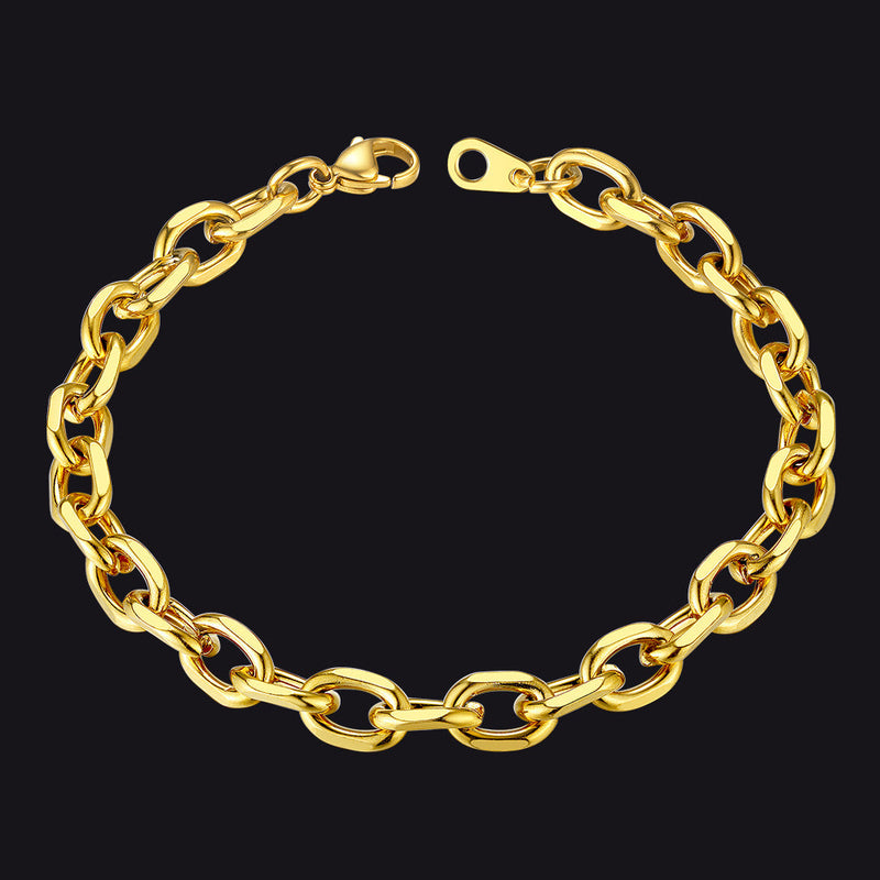 Stainless Steel Rolo Link Bracelet for