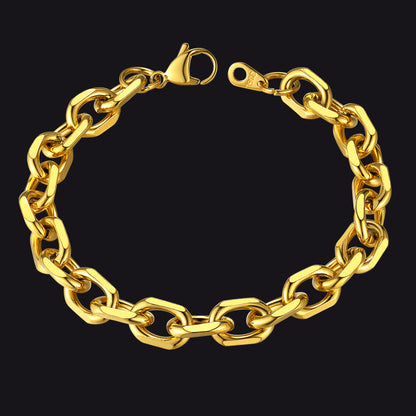 Stainless Steel Rolo Link Bracelet for