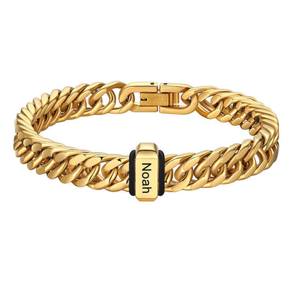 Personalized Cuban Link Bracelet Engraved Name Bracelet for