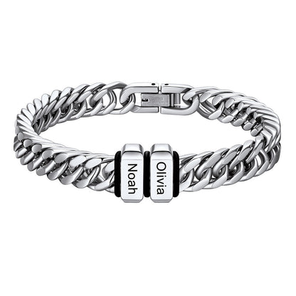 Personalized Cuban Link Bracelet Engraved Name Bracelet for