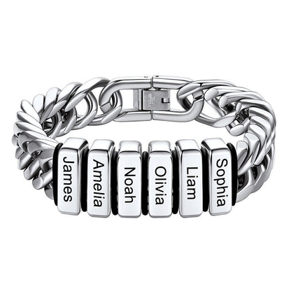 Personalized Cuban Link Bracelet Engraved Name Bracelet for