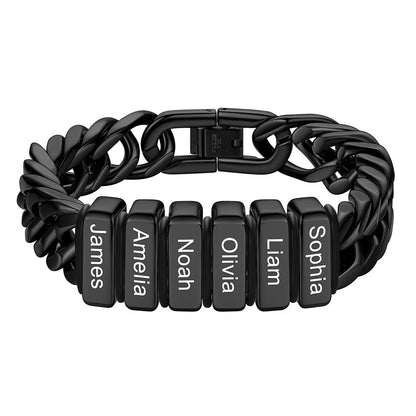 Personalized Cuban Link Bracelet Engraved Name Bracelet for