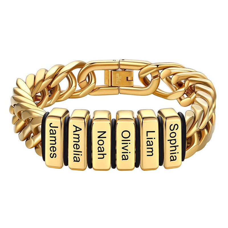 Personalized Cuban Link Bracelet Engraved Name Bracelet for