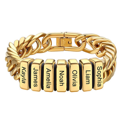 Personalized Cuban Link Bracelet Engraved Name Bracelet for