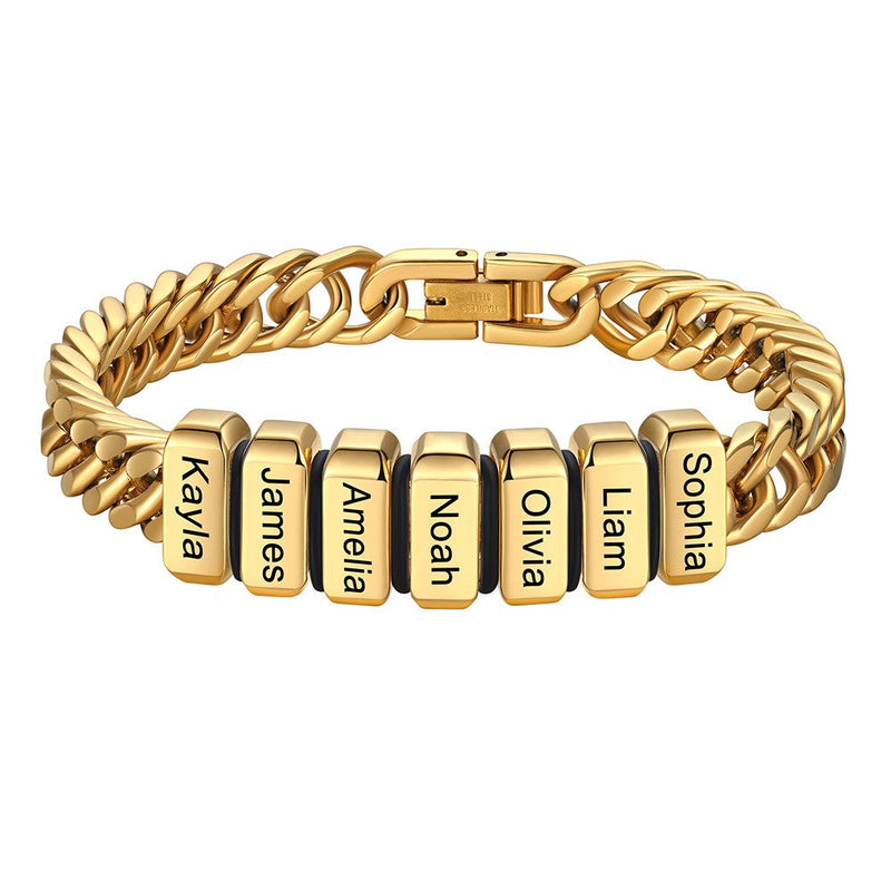 Personalized Cuban Link Bracelet Engraved Name Bracelet for