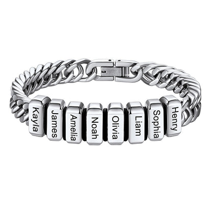 Personalized Cuban Link Bracelet Engraved Name Bracelet for