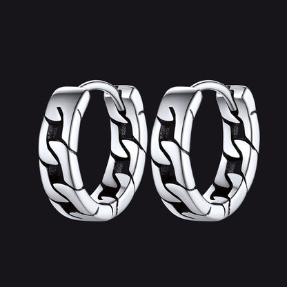Sterling Silver Small Leaf Hoop Huggie Earrings for