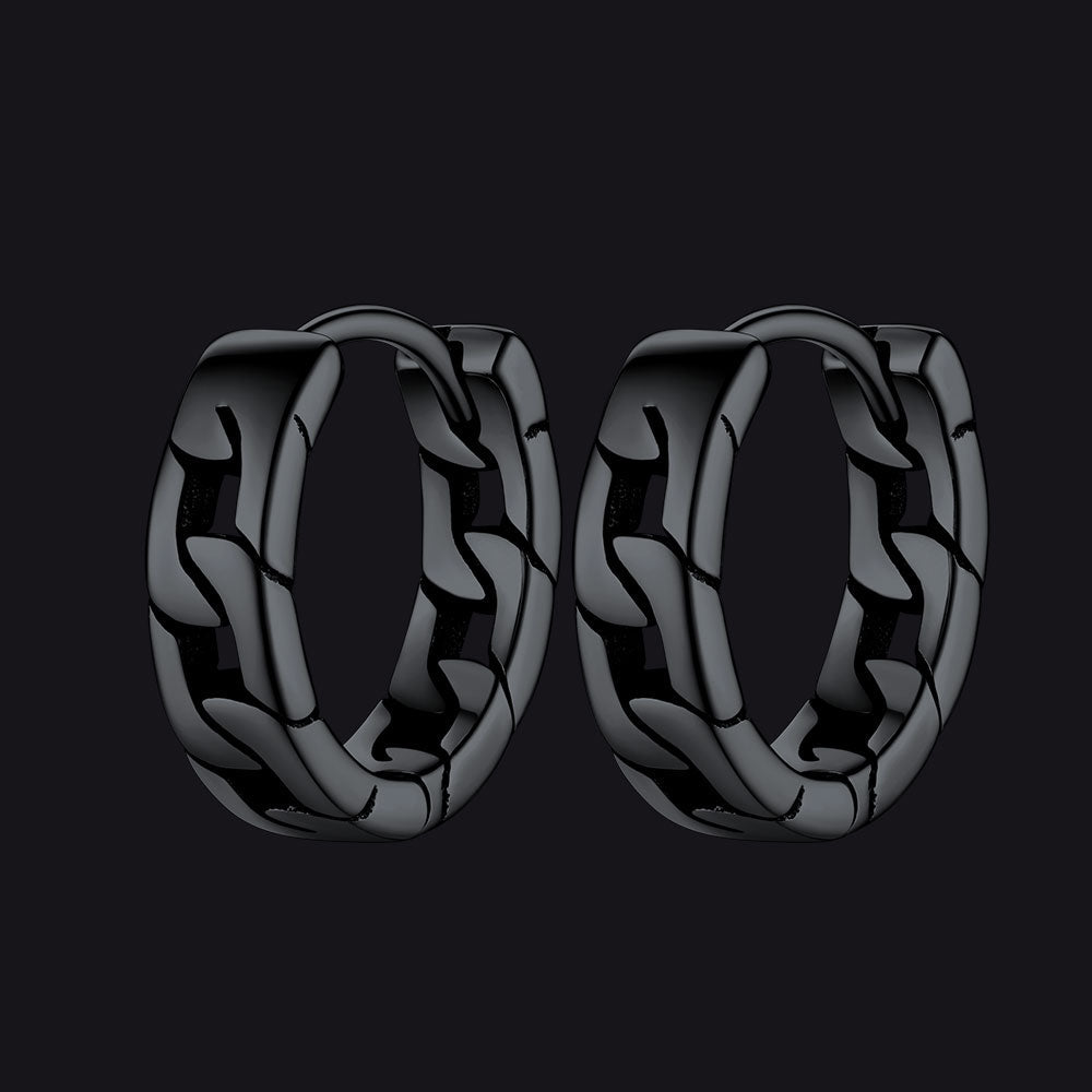 Sterling Silver Small Leaf Hoop Huggie Earrings for