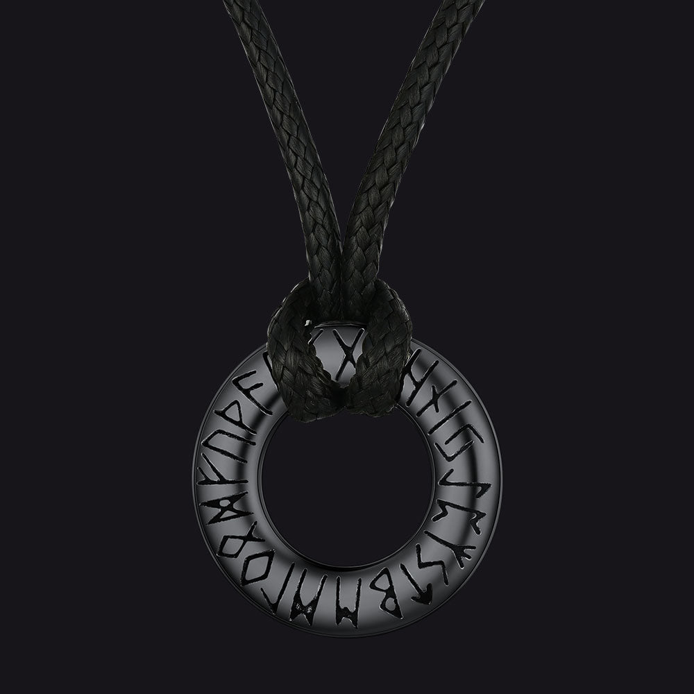 Norse Viking Rune Circle Chain Necklace for