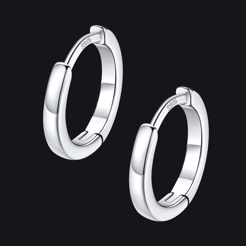 Classic Sterling Silver Huggie Hoop Earrings for