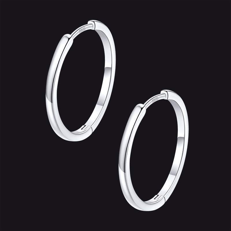 Classic Sterling Silver Huggie Hoop Earrings for