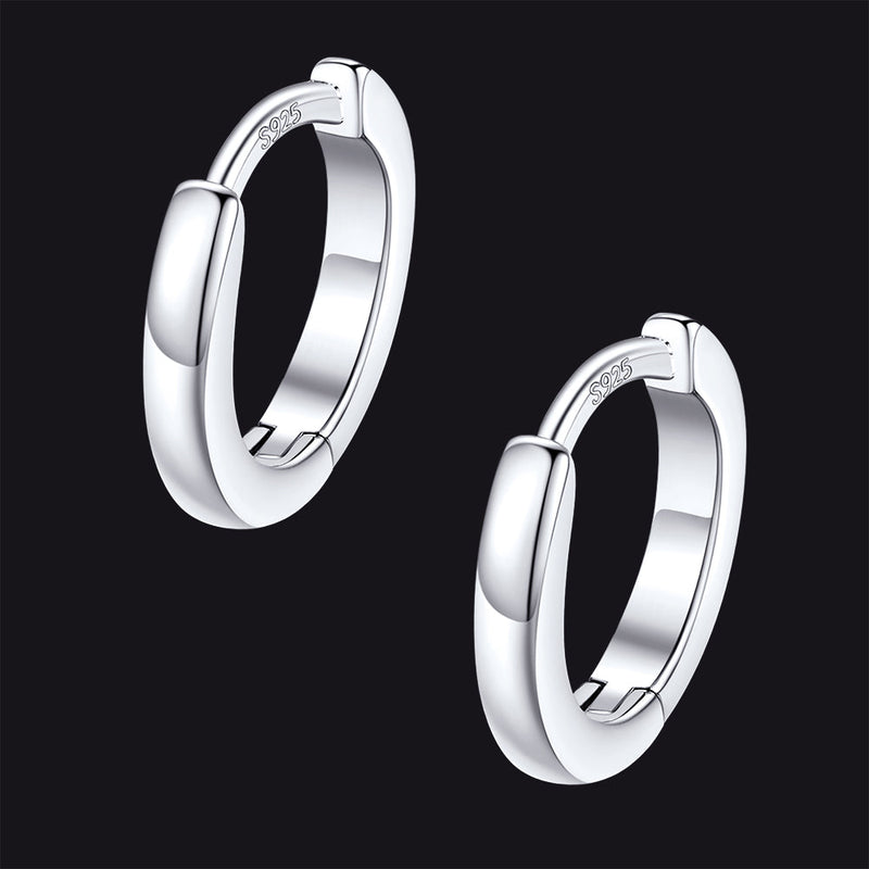 Classic Sterling Silver Huggie Hoop Earrings for