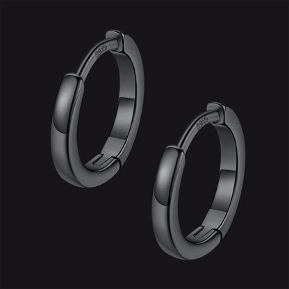 Classic Sterling Silver Huggie Hoop Earrings for