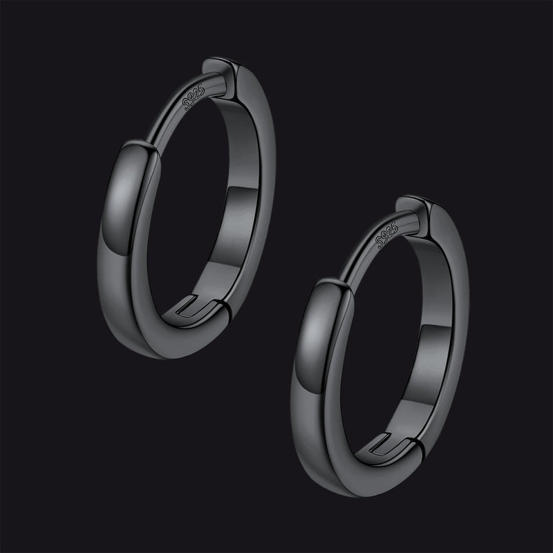 Classic Sterling Silver Huggie Hoop Earrings for