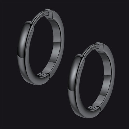 Classic Sterling Silver Huggie Hoop Earrings for