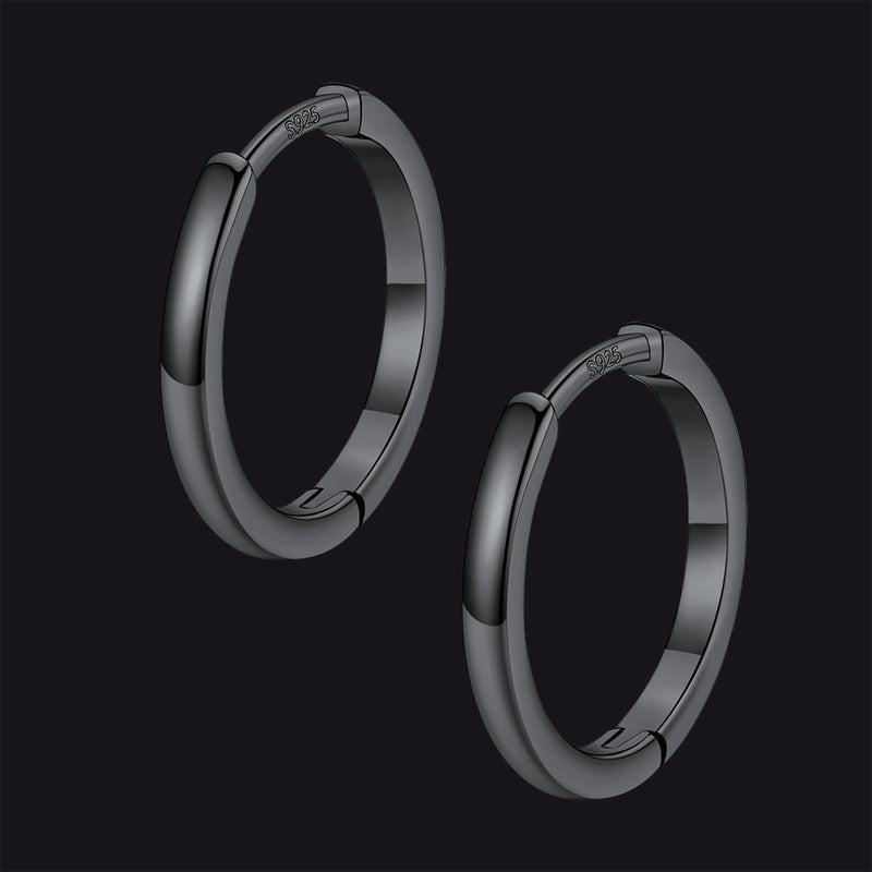 Classic Sterling Silver Huggie Hoop Earrings for