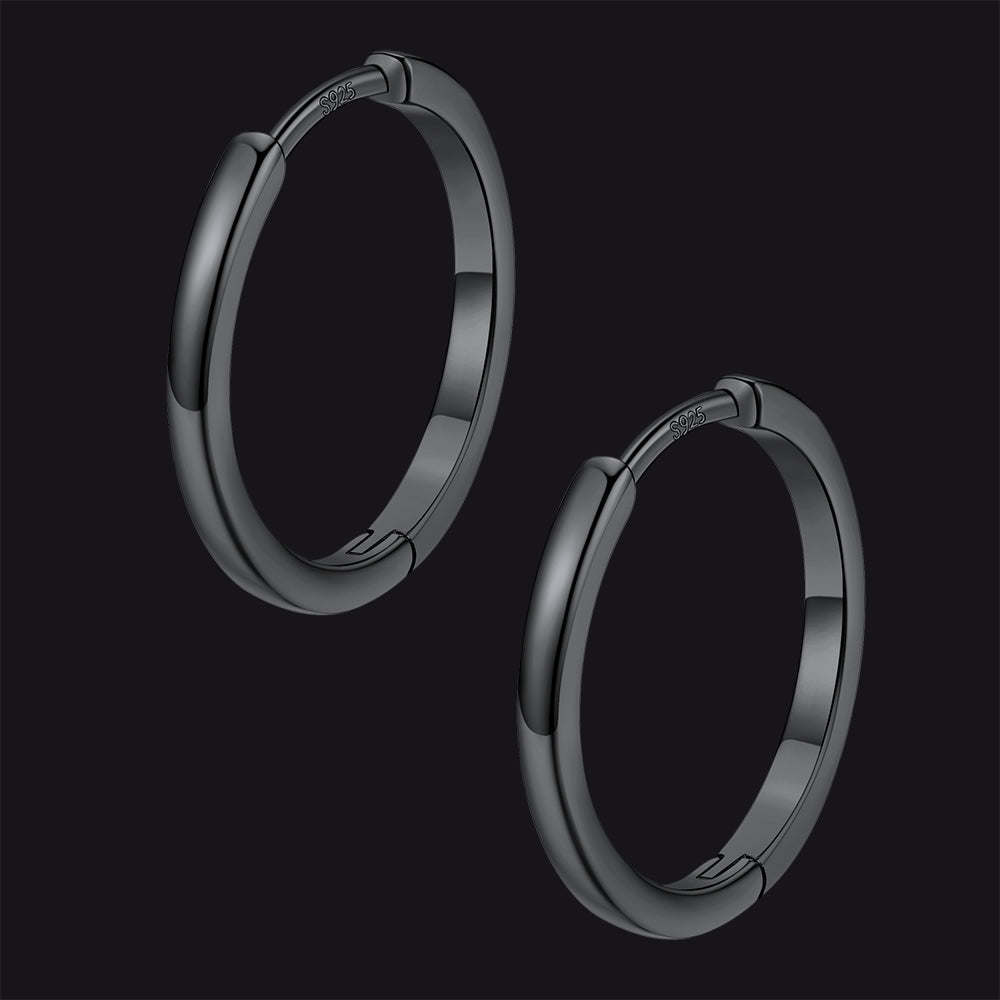 Classic Sterling Silver Huggie Hoop Earrings for