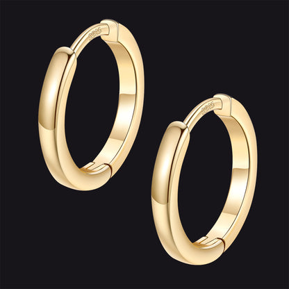 Classic Sterling Silver Huggie Hoop Earrings for