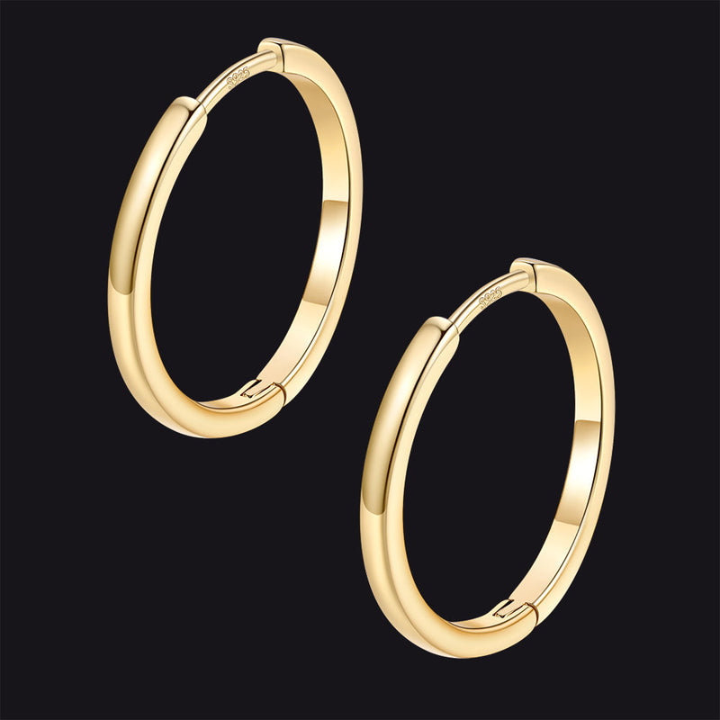 Classic Sterling Silver Huggie Hoop Earrings for