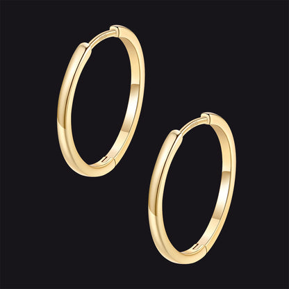 Classic Sterling Silver Huggie Hoop Earrings for