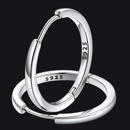 Classic Sterling Silver Huggie Hoop Earrings for