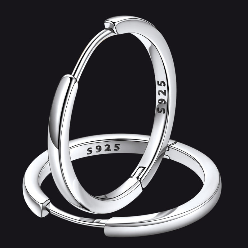 Classic Sterling Silver Huggie Hoop Earrings for